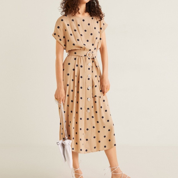 black and cream midi dress